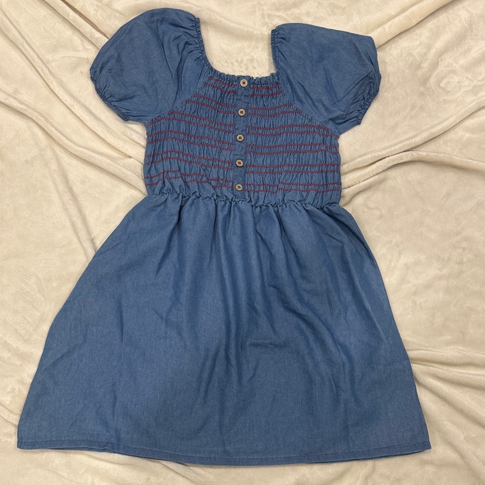 Nanette Lepore Blue Smocked Casual Dress-size 12 (Brand New, never worn)